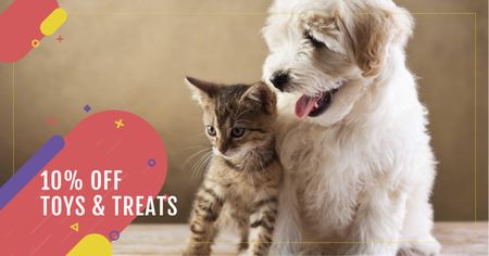 Toys and Treats for Pets Offer Facebook AD Modelo de Design