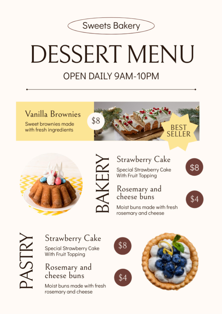 Dessert Offers Price-List Menuデザインテンプレート