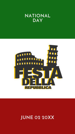 Plantilla de diseño de Celebración del Día Nacional Festa Della Republica Instagram Story 