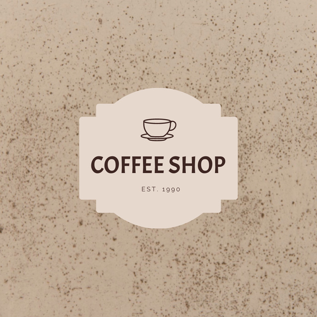 Coffeeshop Emblem on Beige Logo Design Template