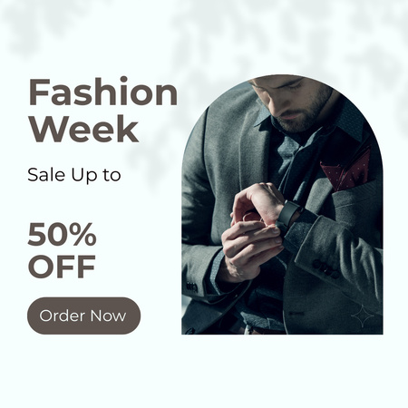 Ontwerpsjabloon van Instagram van Fashion Week Sale for Men