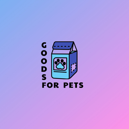 Pet Specialty Store Ad with Cute Dog Paw And Slogan Logo Design Template