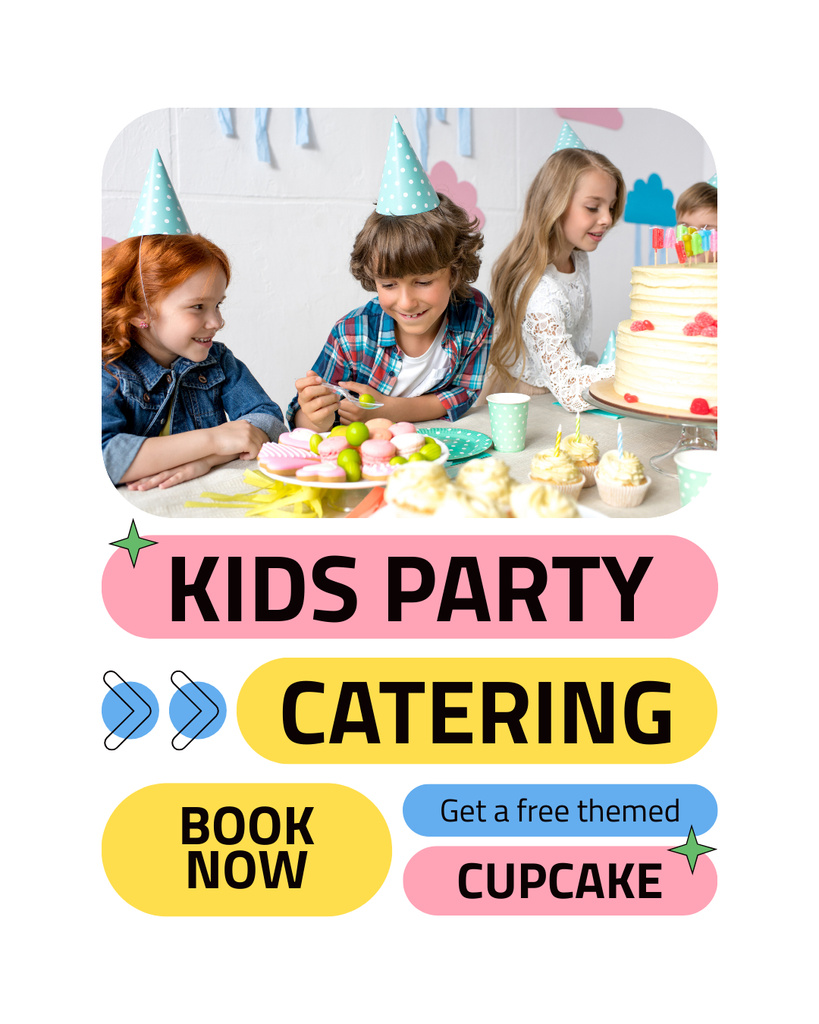 Template di design Sweets Catering Services for Kid's Parties Instagram Post Vertical
