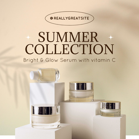 Modèle de visuel Summer Collection of Cosmetics with Vitamin C - Instagram
