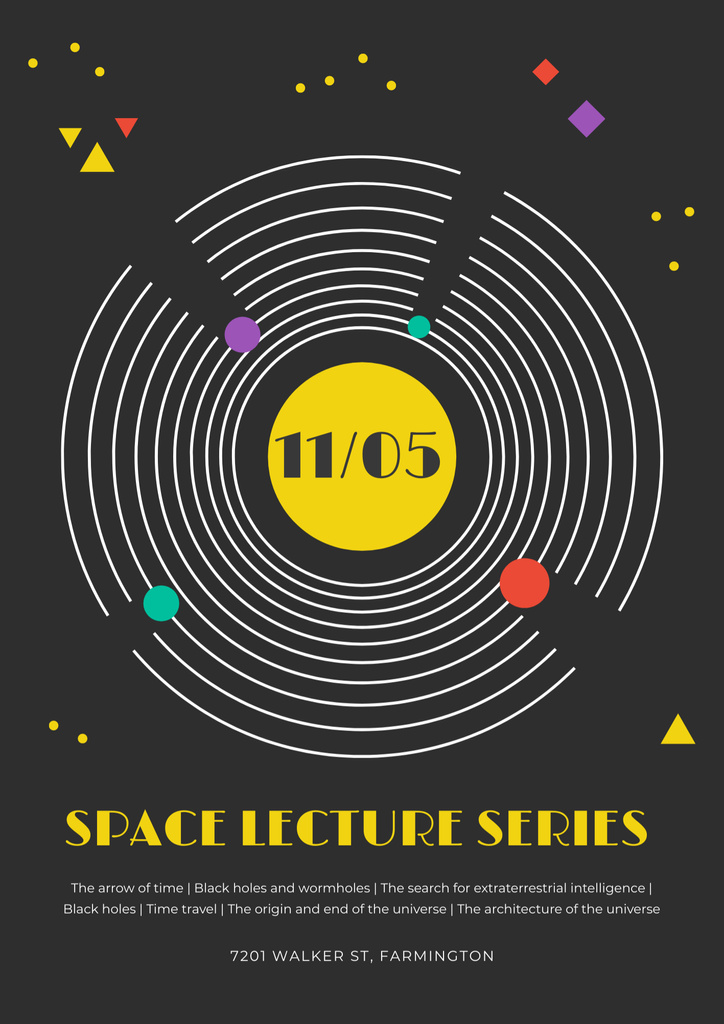 Educational Space Lecture Series Announcement on Grey Poster B2 tervezősablon