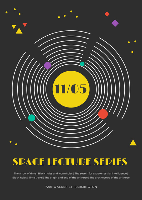 Educational Space Lecture Series Announcement on Grey Poster B2 tervezősablon