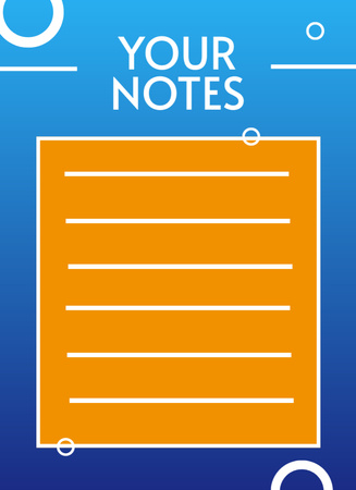 Blue and Yellow Personal Planner with Circles Notepad 4x5.5in – шаблон для дизайну