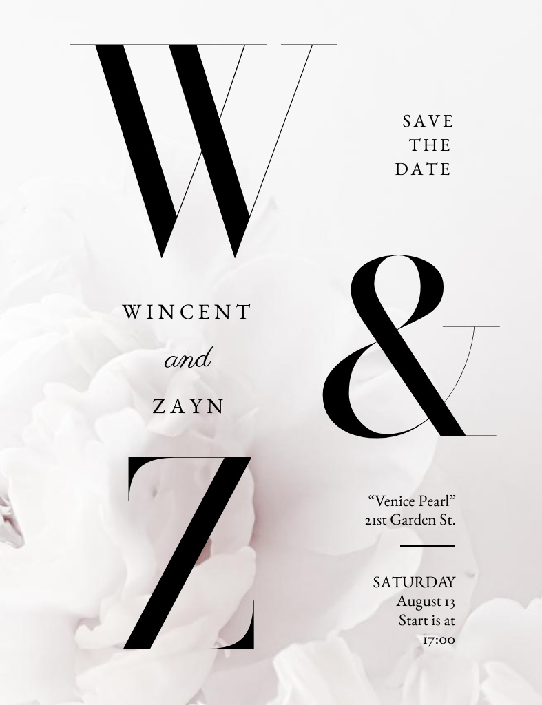 Ontwerpsjabloon van Invitation 13.9x10.7cm van Announcement to Save the Date of Our Wedding