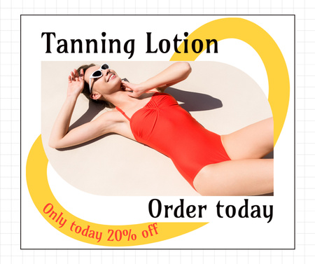 Discount on Tanning Lotion Today Only Facebook Design Template