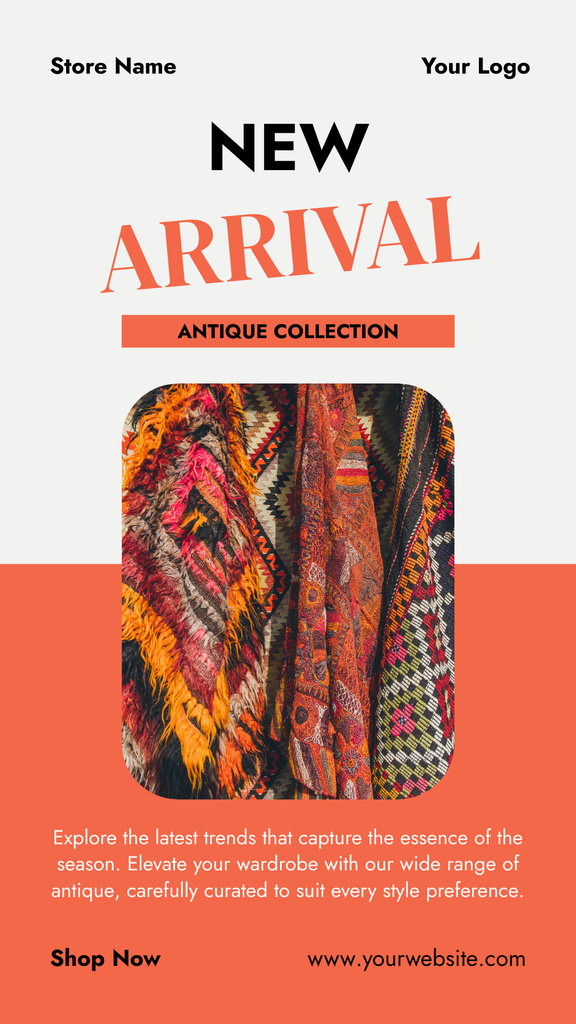 Colorful Fashion Antique Collection Offer Instagram Story Πρότυπο σχεδίασης