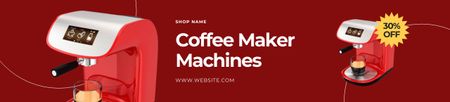 Designvorlage Kaffeemaschinen Rabatt Rot für Ebay Store Billboard