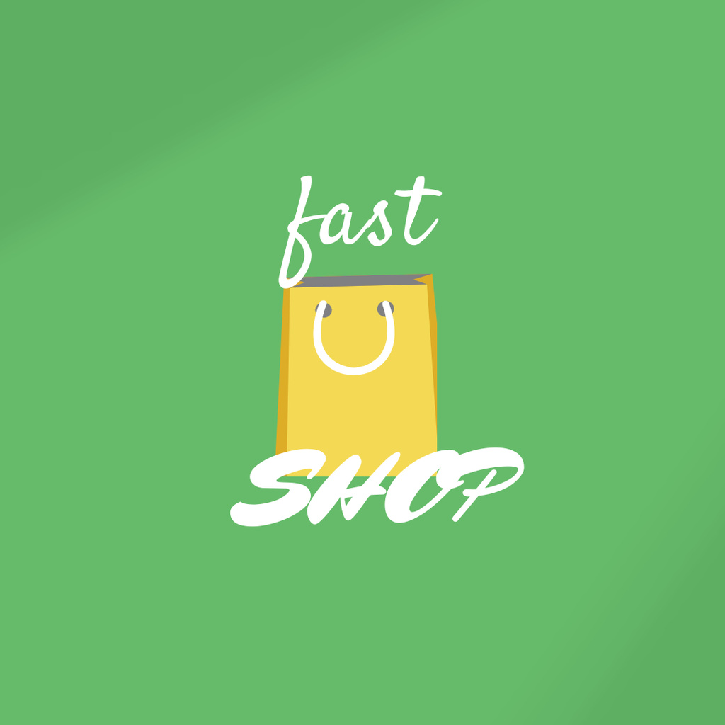 Designvorlage Store Emblem with Shopping Bag für Logo 1080x1080px