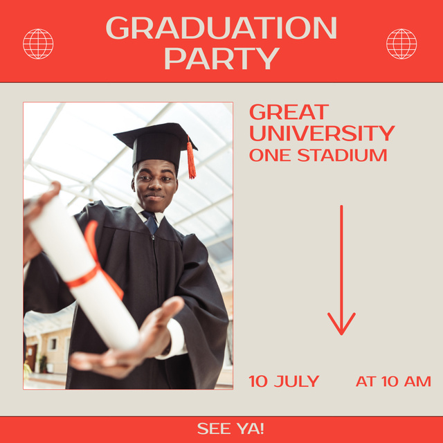 Ontwerpsjabloon van Instagram van Students Graduation Event