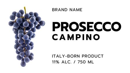 Anúncio de vinho com uvas Label 3.5x2in Modelo de Design