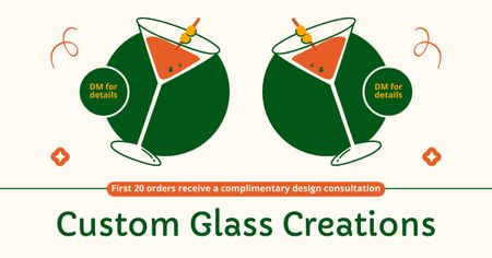 Designvorlage Ermäßigter Preis für individuelle Glaswarenkreationen für Facebook AD