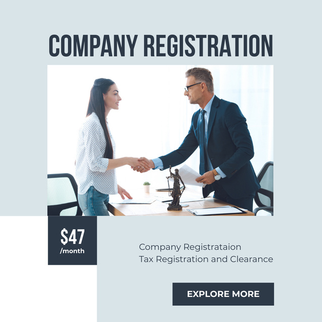 Szablon projektu Company Registration Services Offer Instagram