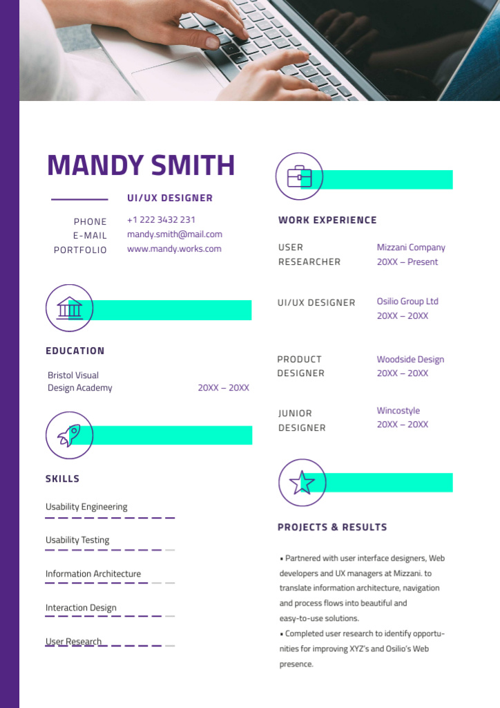 Professional Designer skills profile Resumeデザインテンプレート