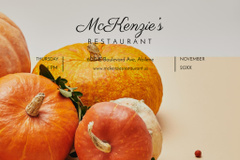 Thanksgiving Holiday Special Offer with Pumpkins and Berries