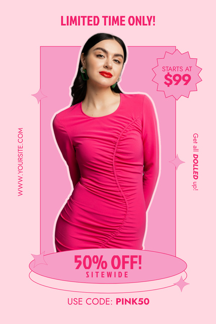 Template di design Limited Time Sale of Trendy Wear Pinterest