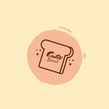 Ontwerpsjabloon van Logo van Cutie Bread, bakkerij logo-ontwerp