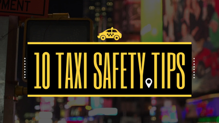 Designvorlage Taxi-Sicherheitstipps mit City Lights für YouTube intro