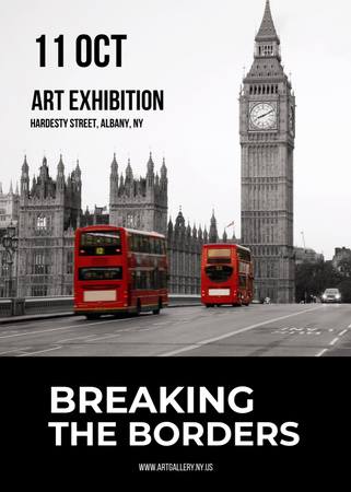 Art exhibition ad with human Silhouette Invitation Design Template
