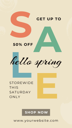 Bright Spring Sale Announcement Instagram Story Design Template