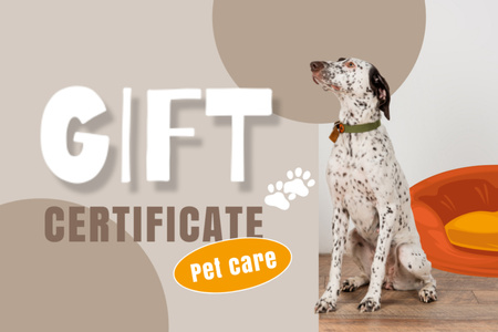 Designvorlage Geschenkgutscheinangebot für Haustierpflegedienste für Gift Certificate