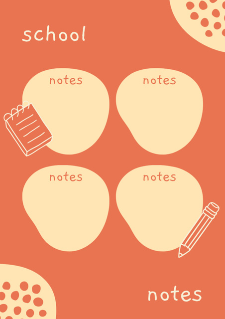 Note Sheet with Sketch Pencil and Notepad Schedule Planner Πρότυπο σχεδίασης