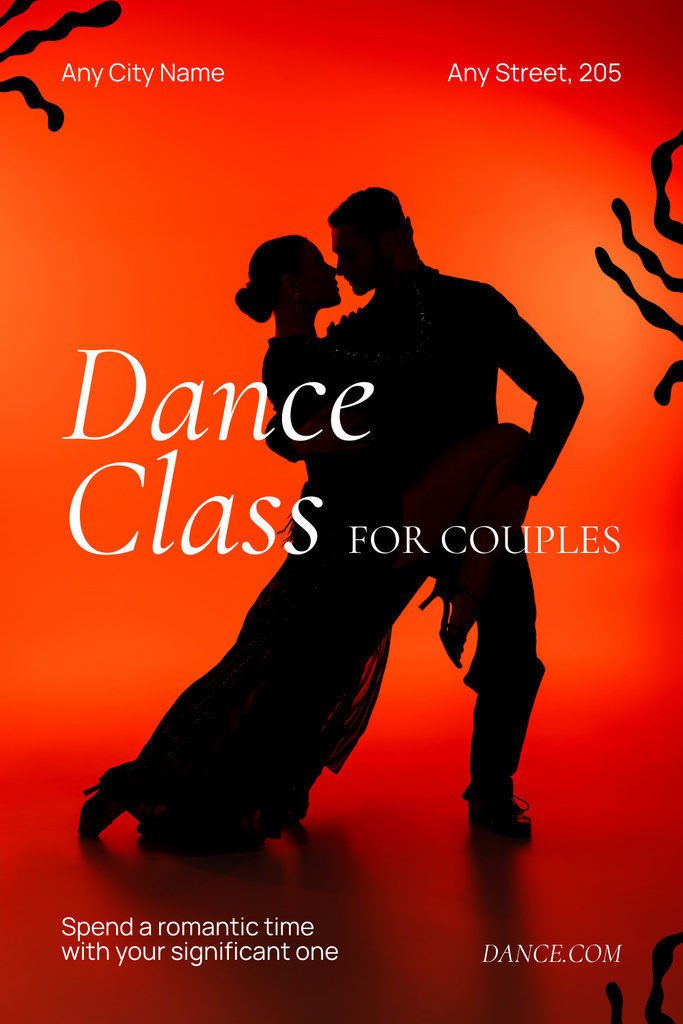 Ad of Dance Classes for Couples Pinterest Šablona návrhu