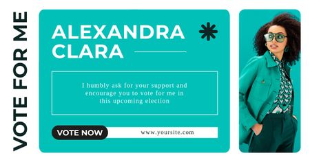 Candidacy of Stylish Woman in Elections Facebook AD Design Template
