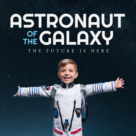 Little Boy in Space Suit Instagram Design Template