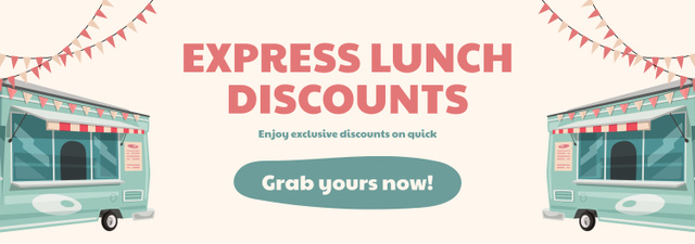 Express Lunch Discount Ad with Street Food Truck Tumblr Modelo de Design