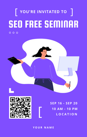 Platilla de diseño Seo Free Seminar about Software Development Invitation 4.6x7.2in