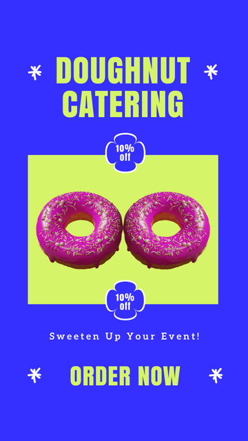 Discount on Catering Service for Donuts from Natural Ingredients Instagram Video Story Design Template