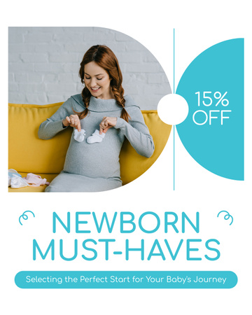 Must-Have Products for Newborns at Discount Instagram Post Vertical Design Template