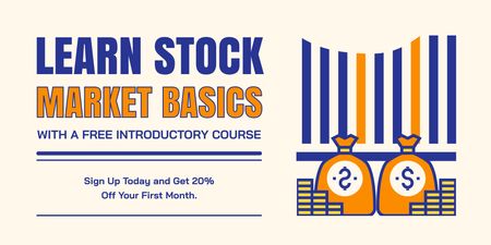 Free Introductory Course to Stock Trading Twitter Design Template