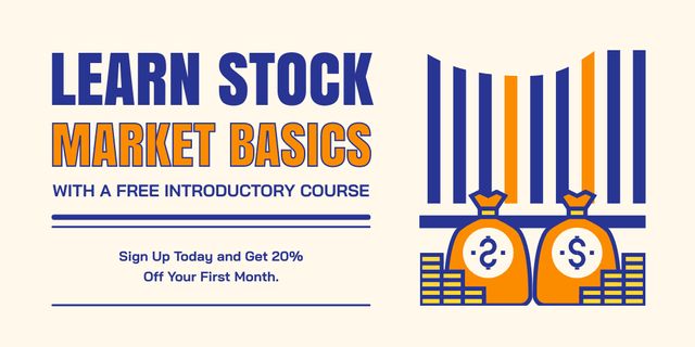 Free Introductory Course to Stock Trading Twitter Tasarım Şablonu