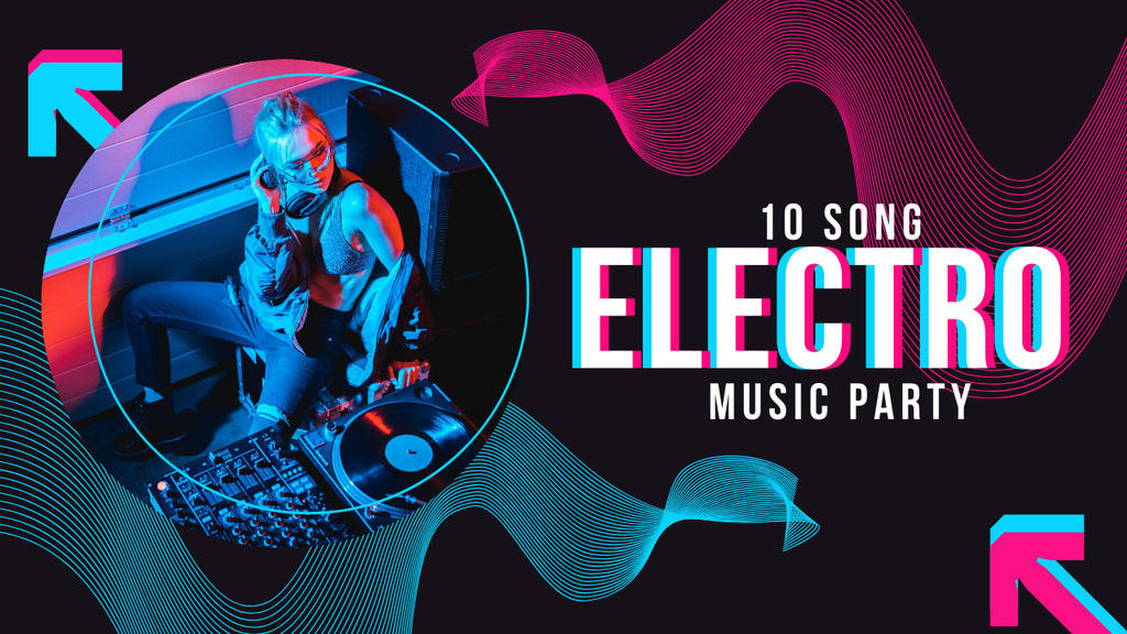 Music Party Event Announcement with Dj Youtube Thumbnail tervezősablon