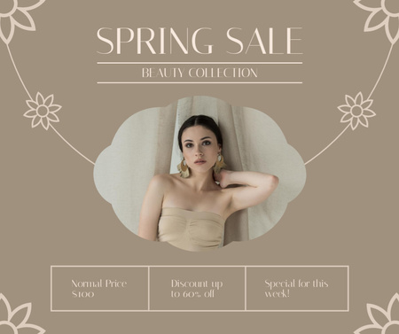 Ontwerpsjabloon van Facebook van Pastel Women's Spring Sale Announcement