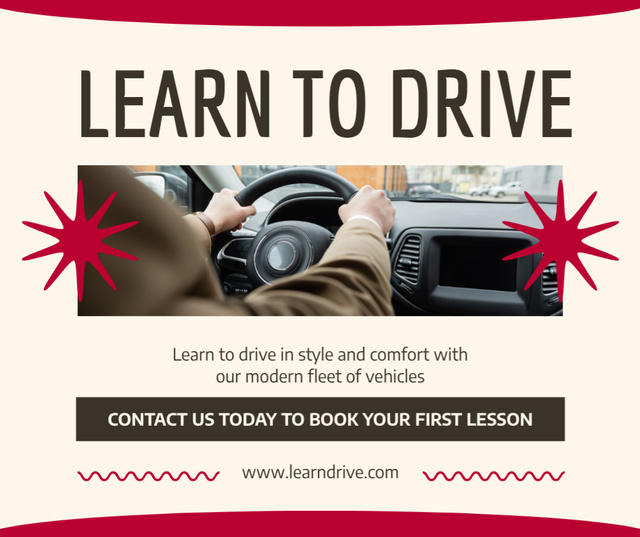 Modèle de visuel Professional Driving Instruction Promo - Facebook