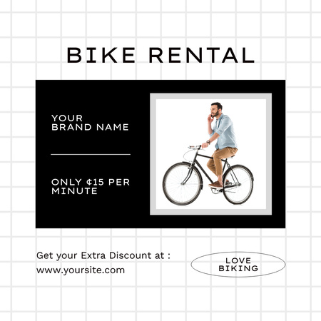 Bike Rental Services Promotion In White Instagram Design Template