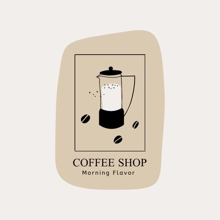 Cafe Ad with Coffee Pot Logo Modelo de Design