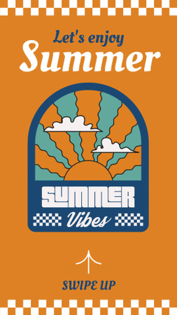 Vibrações de verão no anúncio da Orange Instagram Video Story Modelo de Design