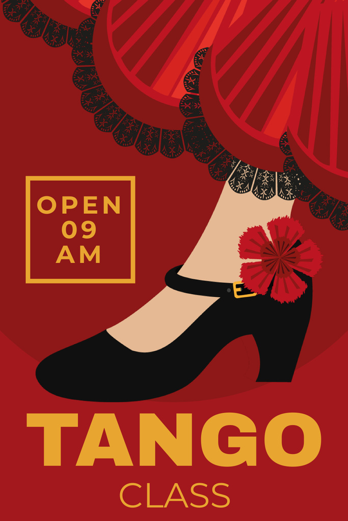 Designvorlage Ad of Tango Dance with Beautiful Illustration für Pinterest