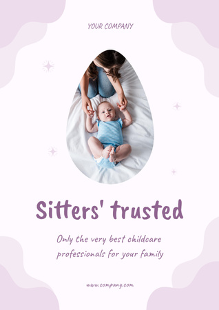 Ontwerpsjabloon van Poster van Babysitting Services for Newborns