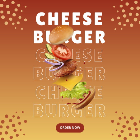 Cheese Burger Instagram Design Template