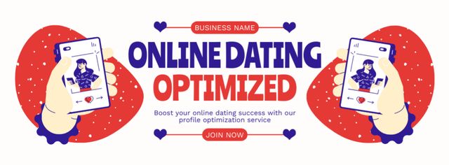 Modèle de visuel Optimizing Online Dating with Convenient Smartphone App - Facebook cover