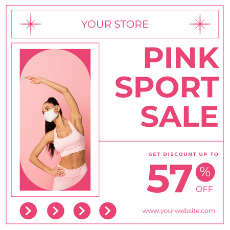 Ontwerpsjabloon van Instagram van Verkoop van roze sportartikelen