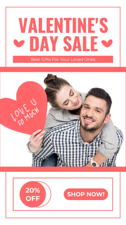 Valentine's Day Discounts on Romantic Gifts Instagram Story Modelo de Design